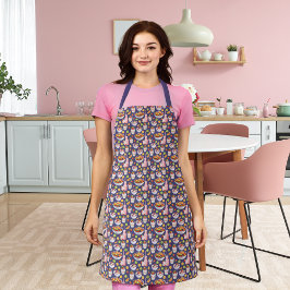 Ontbijt smoothies en paarse vruchten schort