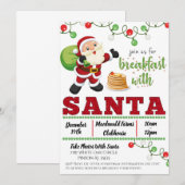 Ontbijt snel met kerstuitnodiging kaart (Voorkant / Achterkant)