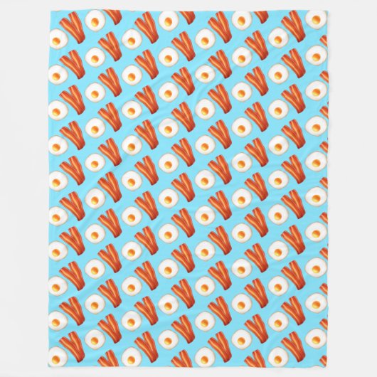 Ontbijt spek en ei fleece deken (Voorkant)