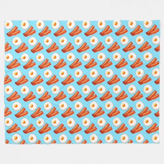Ontbijt spek en ei fleece deken (Voorkant (Horizontaal))