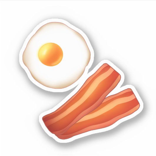 Ontbijt spek en ei sticker (Voorkant)