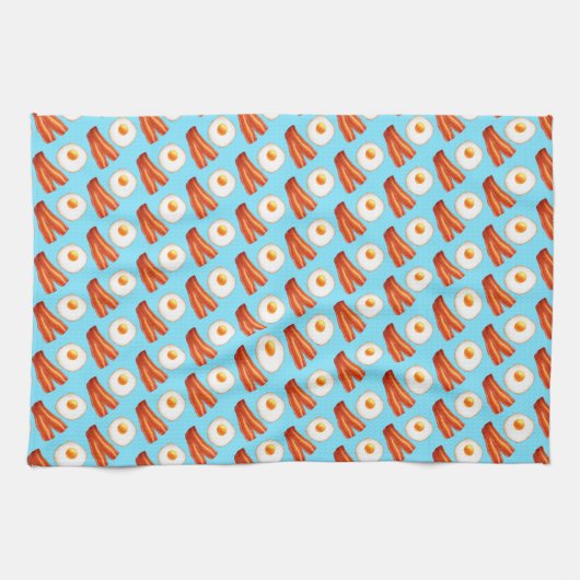 Ontbijt spek en ei theedoek (Horizontaal)