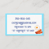 Ontbijt spek en ei visitekaartje (Achterkant)