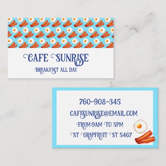 Ontbijt spek en ei visitekaartje (Voorkant / Achterkant)