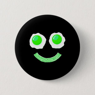 Ontbijt St. Patricks Dag Grappige Eieren Glimlach Ronde Button 5,7 Cm