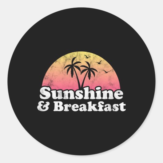 Ontbijt Sunshine en ontbijt Ronde Sticker (Voorkant)