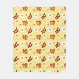 Ontbijt Thema Bacon Eieren Pannenkoeken Patroon Fleece Deken