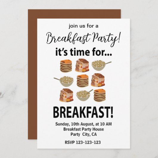 Ontbijt Tijd Voor Ontbijt Kaart (Voorkant / Achterkant)