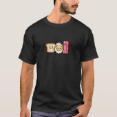 Ontbijt toast ei en spek voedsel thema t-shirt (Voorkant)