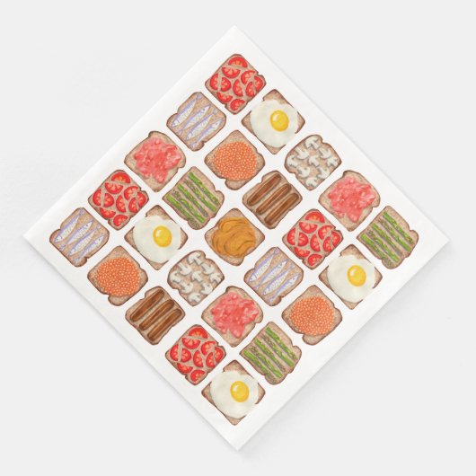 Ontbijt Toast Patroon Papieren servetten (Hoek)