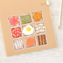 Ontbijt Toast Slices Custom-Cut Sticker