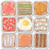 Ontbijt Toast Slices Custom-Cut Sticker (Voorkant)