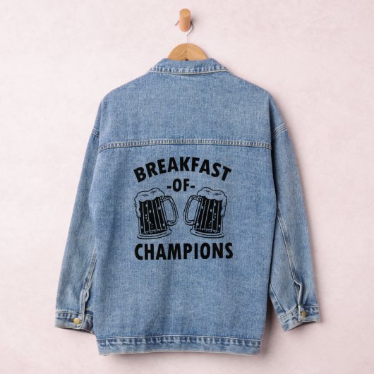 Ontbijt van Champions grappig mannen shirt Denim Jacket (Hangar)