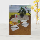 "Ontbijt van een kunstenaar" Wenskaart Beterschap Kaart (Gele Bloem)