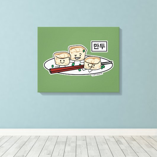 Ontbijt van het de boldim sum van Mandu het Canvas Afdruk (Insitu (Houten vloer))