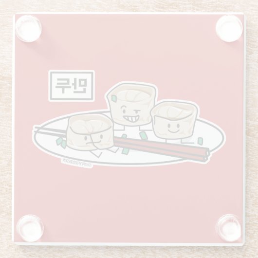 Ontbijt van het de boldim sum van Mandu het Glazen Onderzetter (Achterkant)