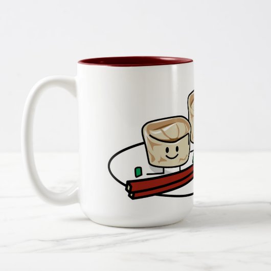 Ontbijt van het de boldim sum van Mandu het Tweekleurige Koffiemok (Links)