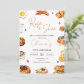 Ontbijt Verjaardag Uitnodiging, Brunch Verjaardag Kaart (Staand voorkant)