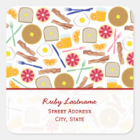 Ontbijt Voedsel Adres Sticker
