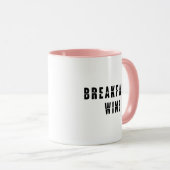 Ontbijt Wijn Grappig Leuk Trendy Quote Koffie Mok (Voorkant rechts)