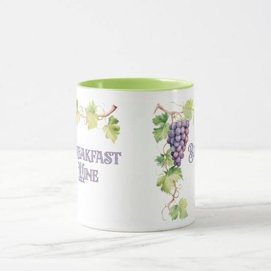 Ontbijt Wijn Grappig Trendy Mok (Midden)