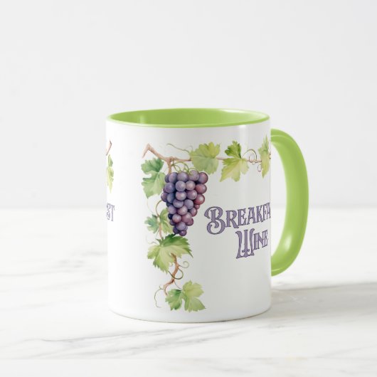 Ontbijt Wijn Grappig Trendy Mok (Voorkant rechts)