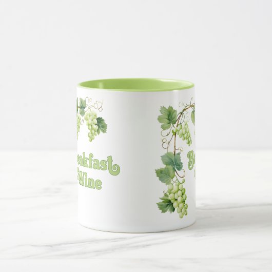 Ontbijt Wijn Grappig Trendy Mok (Midden)