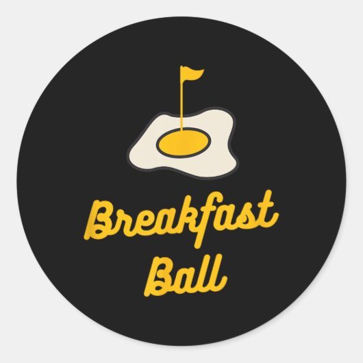 Ontbijtbal Mulligan Golf Ronde Sticker (Voorkant)