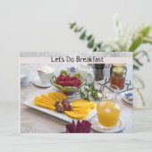 Ontbijtbare uitnodigingskaart kaart (Staand voorkant)