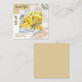 ontbijtcafé vierkante visitekaartje (Voorkant / Achterkant)