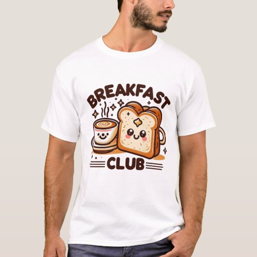 Ontbijtclub  brief t-shirt (Voorkant)