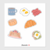 Ontbijtclub Sticker Sheet – Kawaii Pastel Food (Vel)