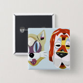 Ontbijten bij Tiffany's Masker Buttonnen Vierkante Button 5,1 Cm (Voorkant /achterkant)