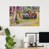 Ontbijten onder de vlag van Carl Larsson Poster (Thuiskantoor)