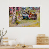 Ontbijten onder de vlag van Carl Larsson Poster (Keuken)