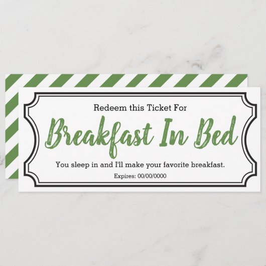 Ontbijten van gebotte kaartje menu (Voorkant / Achterkant)