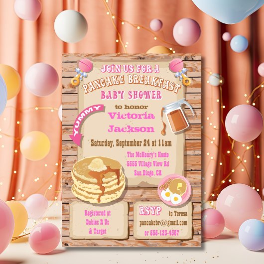 Ontbijtende Brunch Baby Shower-uitnodigingen Kaart