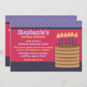 Ontbijtende Buffet Birthday Party Kaart (Voorkant / Achterkant)