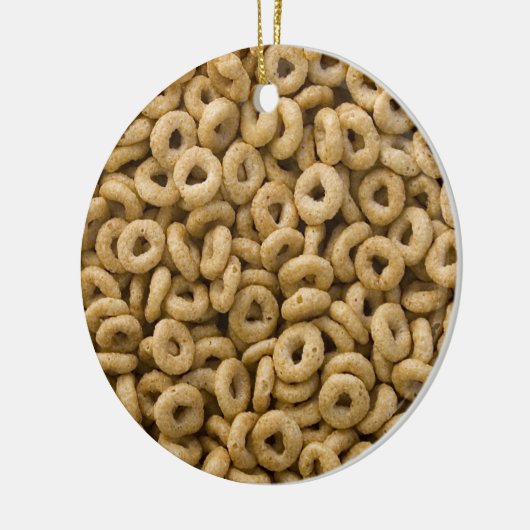 Ontbijtende graanringen keramisch ornament (Links)