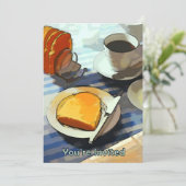 Ontbijtende koffie en giast kaart (Staand voorkant)