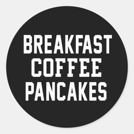 Ontbijtende koffie pancakes ronde sticker (Voorkant)