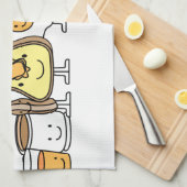 Ontbijtende tekenfilms theedoek (Quarter Fold)