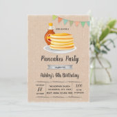 Ontbijtende uitnodiging voor pankoeken (Staand voorkant)