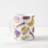 Ontbijtende voedingsmiddelen Bacon Pancake Muffin  Koffiemok (Voorkant links)