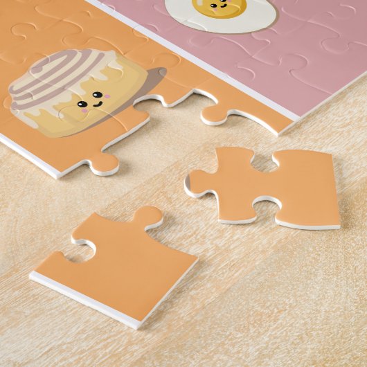 Ontbijtende voedingsmiddelen Puzzle Legpuzzel (Zijkant)