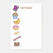 Ontbijtende voedingswaren, kruidenierslijst na zij post-it® notes (Voorkant)