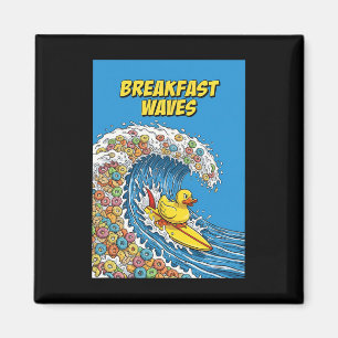 Ontbijtgolven Humor Eend Surfer Surfen Uniek F Magneet