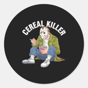 Ontbijtgranendoder Grappige Halloween Horrorfilm G Ronde Sticker