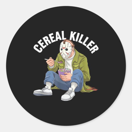 Ontbijtgranendoder Grappige Halloween Horrorfilm G Ronde Sticker (Voorkant)
