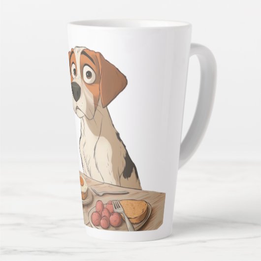 ontbijthond latte mok (Rechterhoek)